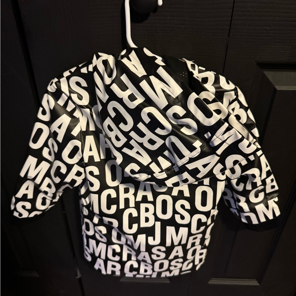 Black and White Letter Print Jacket